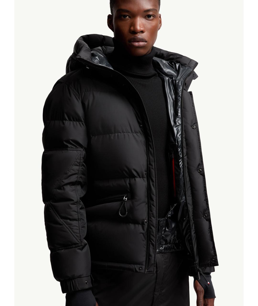 MONCLER Черный полиамидовый пуховик, фото 5