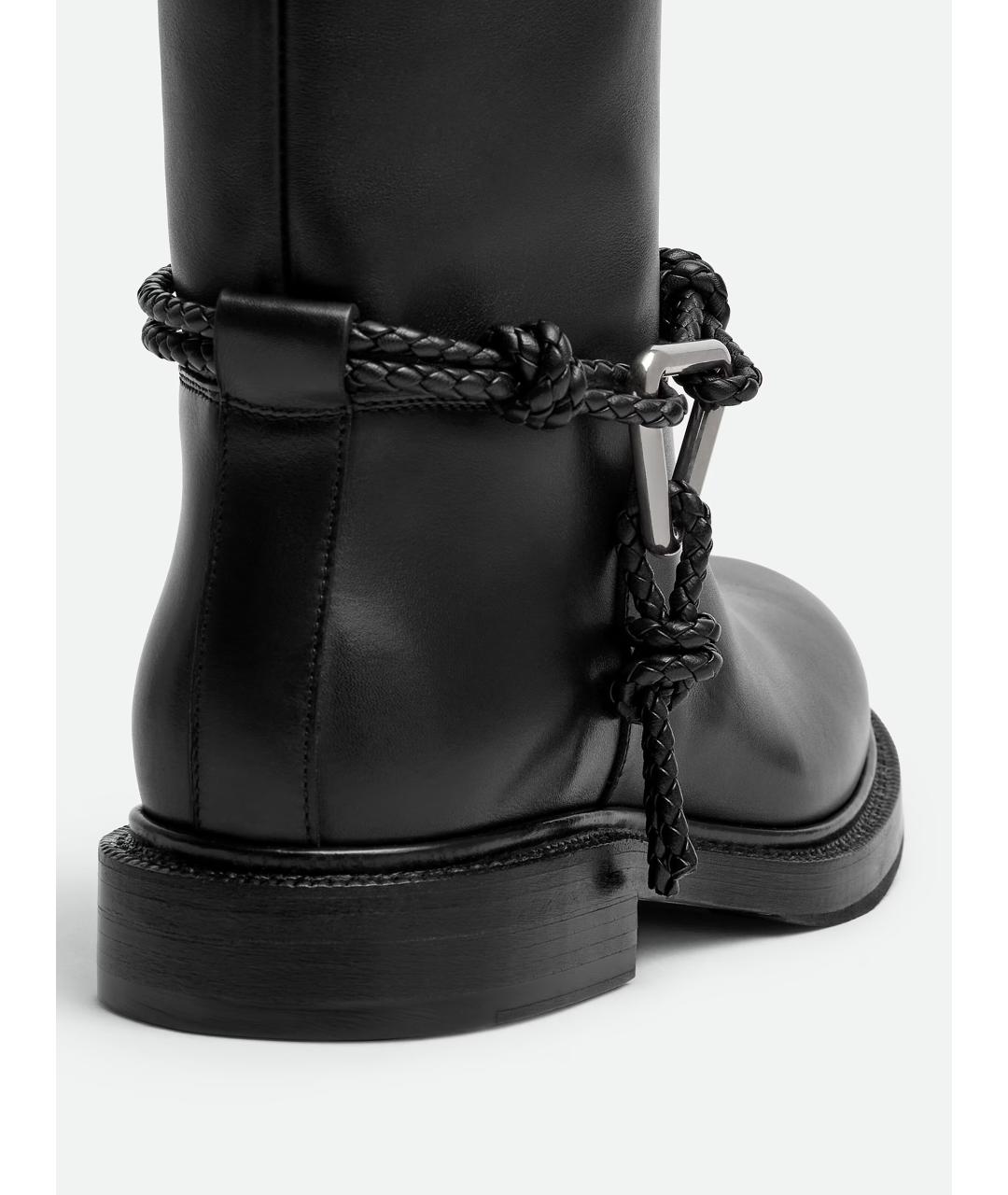 BOTTEGA VENETA Черные кожаные сапоги, фото 5