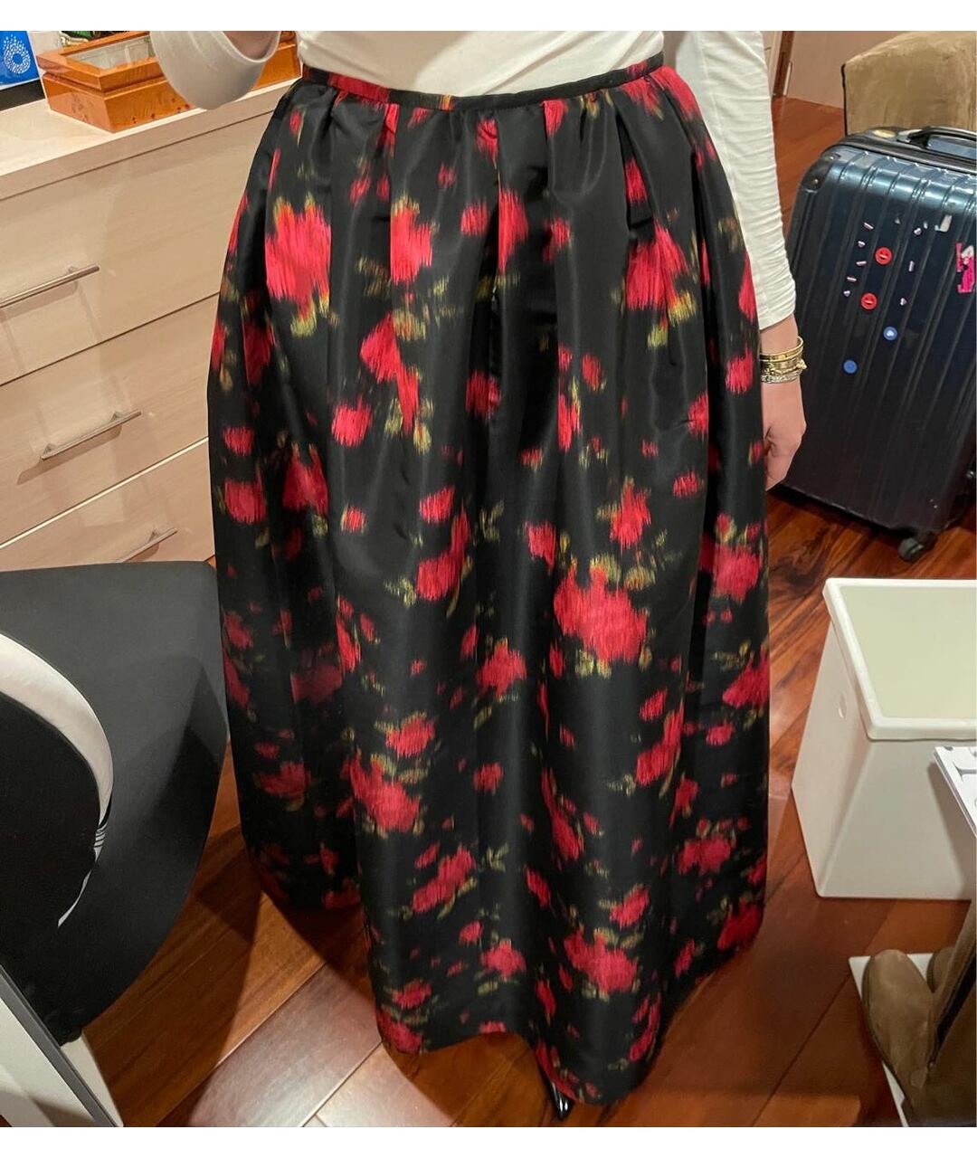 MICHAEL KORS Черная шелковая юбка макси, фото 8