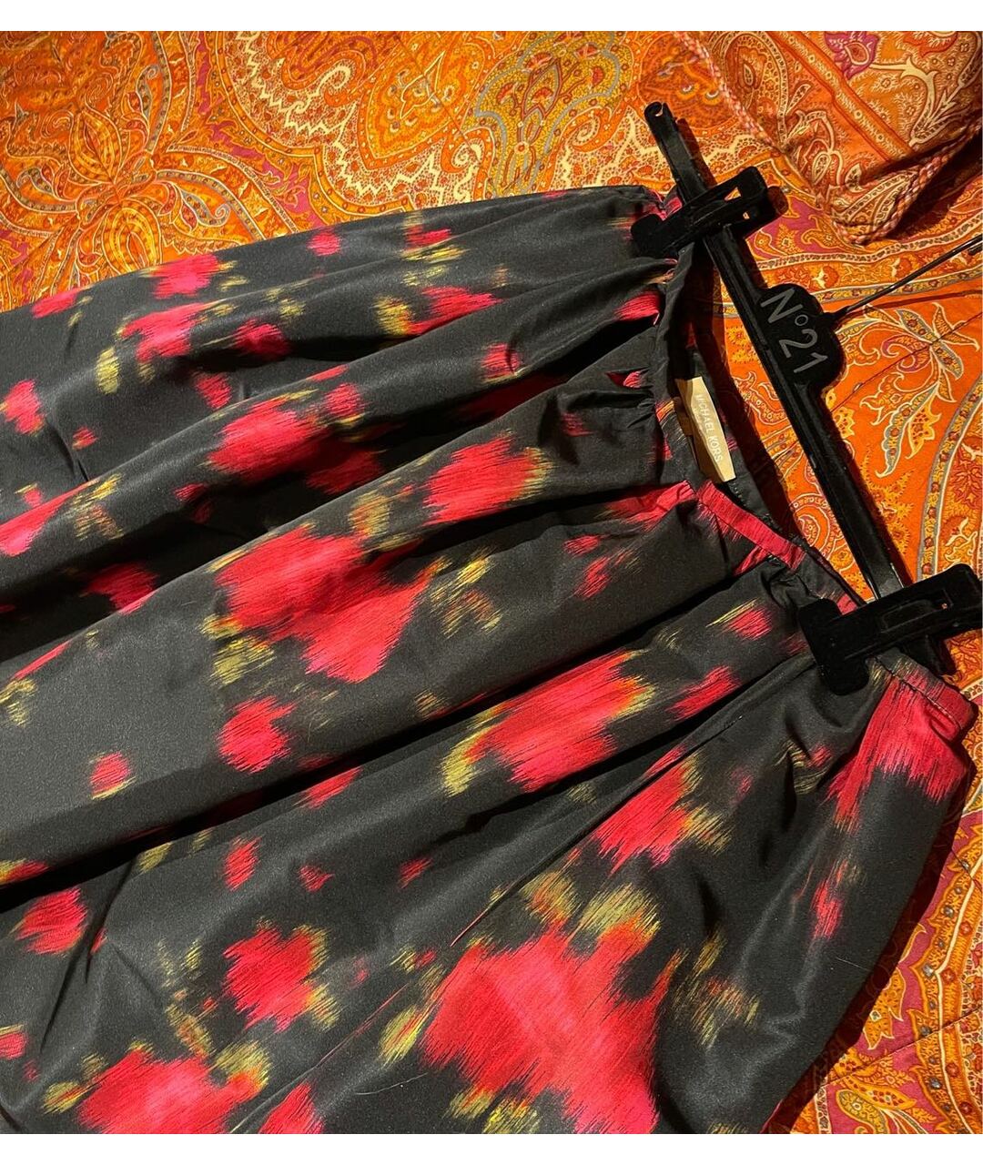 MICHAEL KORS Черная шелковая юбка макси, фото 2