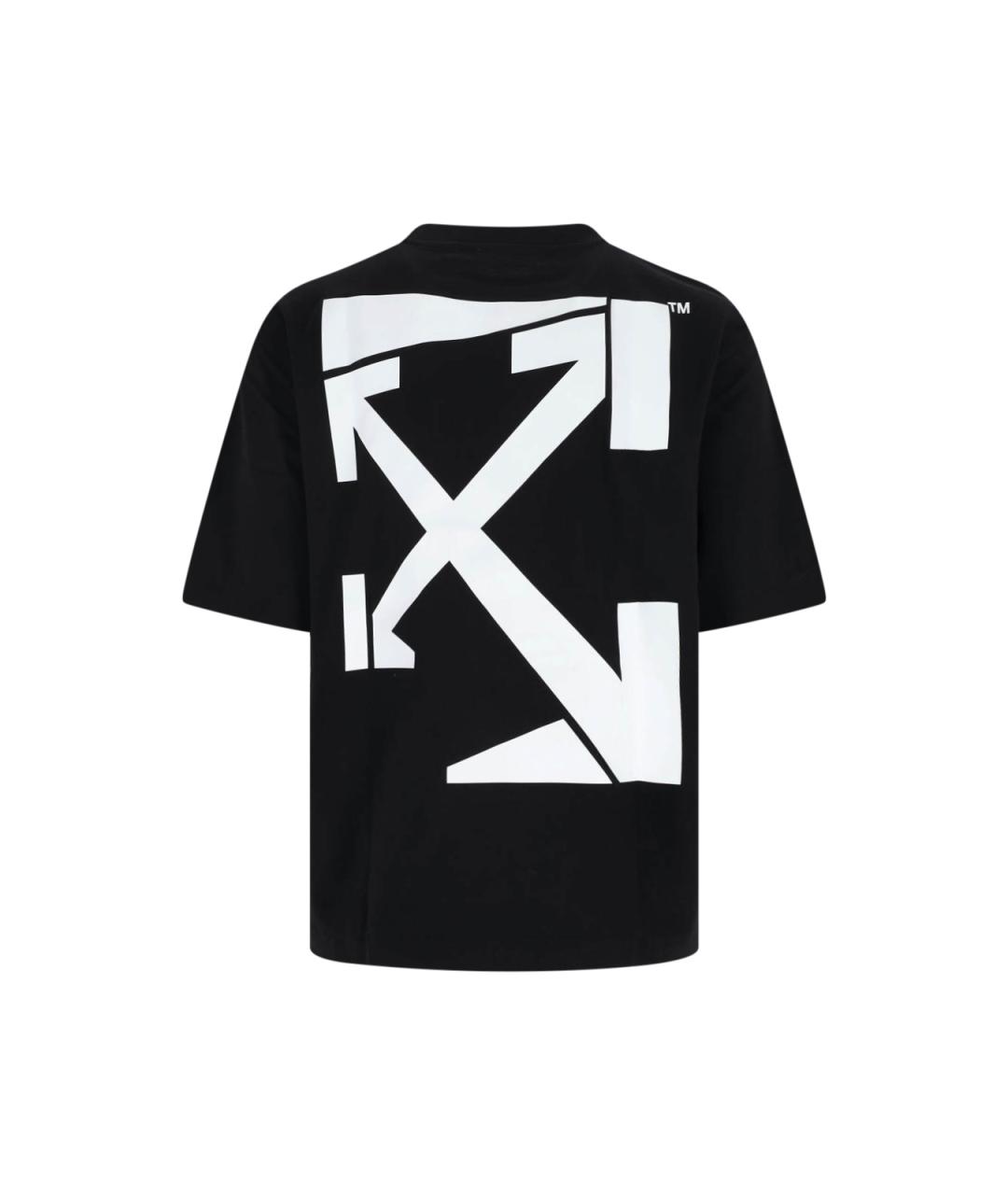 OFF-WHITE Черная хлопковая футболка, фото 2