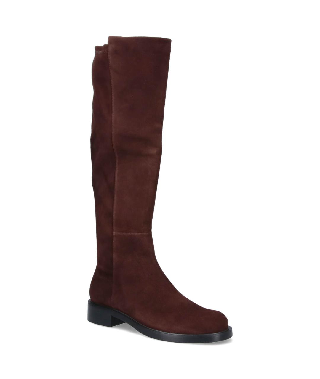 STUART WEITZMAN Коричневые замшевые сапоги, фото 2