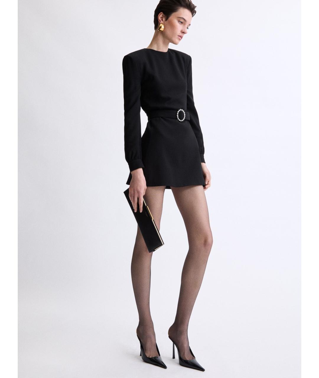 SAINT LAURENT Черное ацетатное коктейльное платье, фото 2