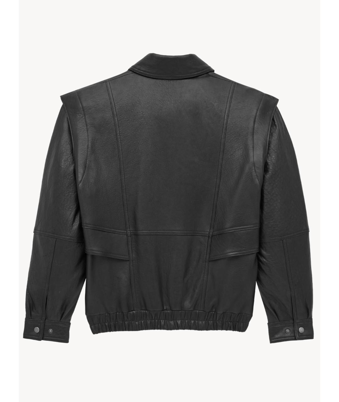 SAINT LAURENT Черная кожаная куртка, фото 4