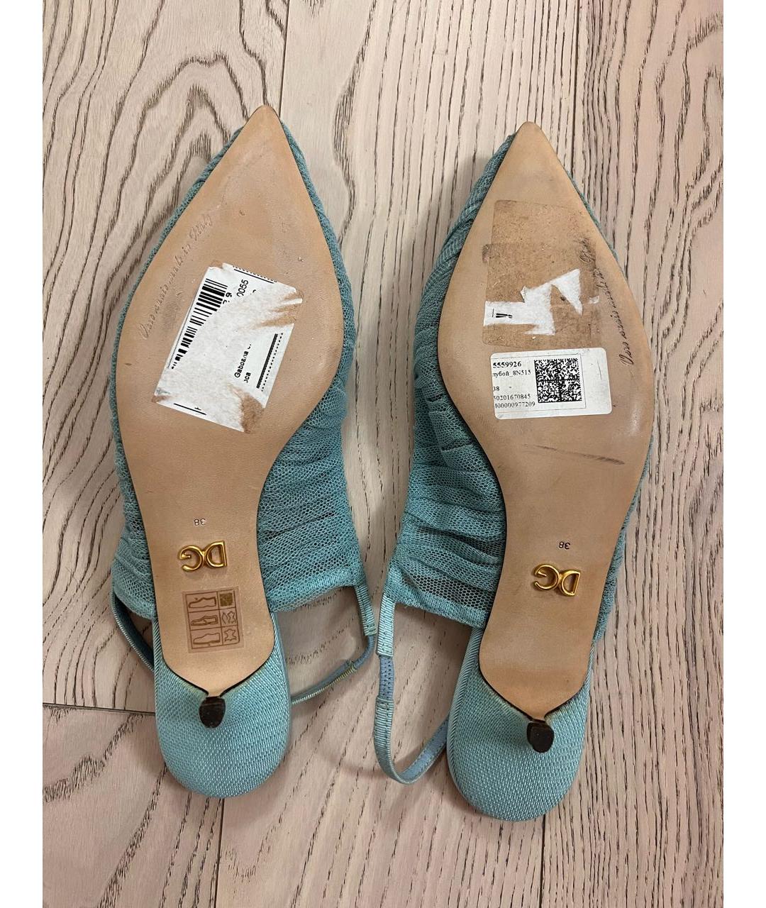 DOLCE&GABBANA Голубые лодочки на низком каблуке, фото 3