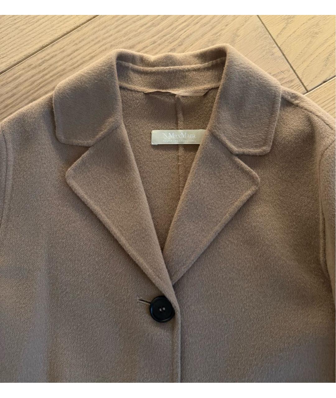 'S MAX MARA Бежевое шерстяное пальто, фото 3