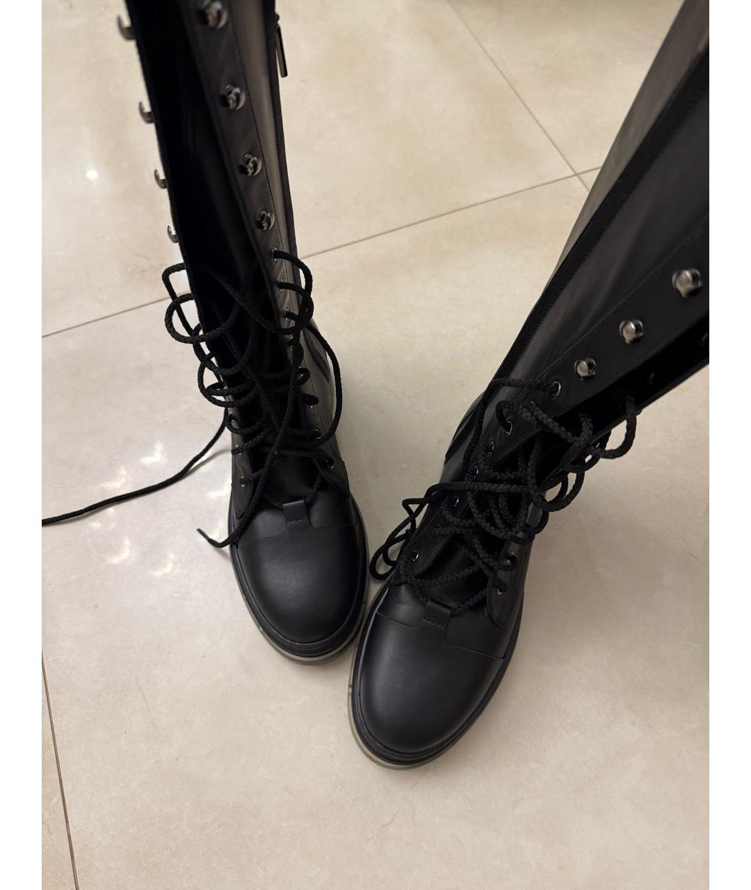 MAX MARA Черные кожаные сапоги, фото 7