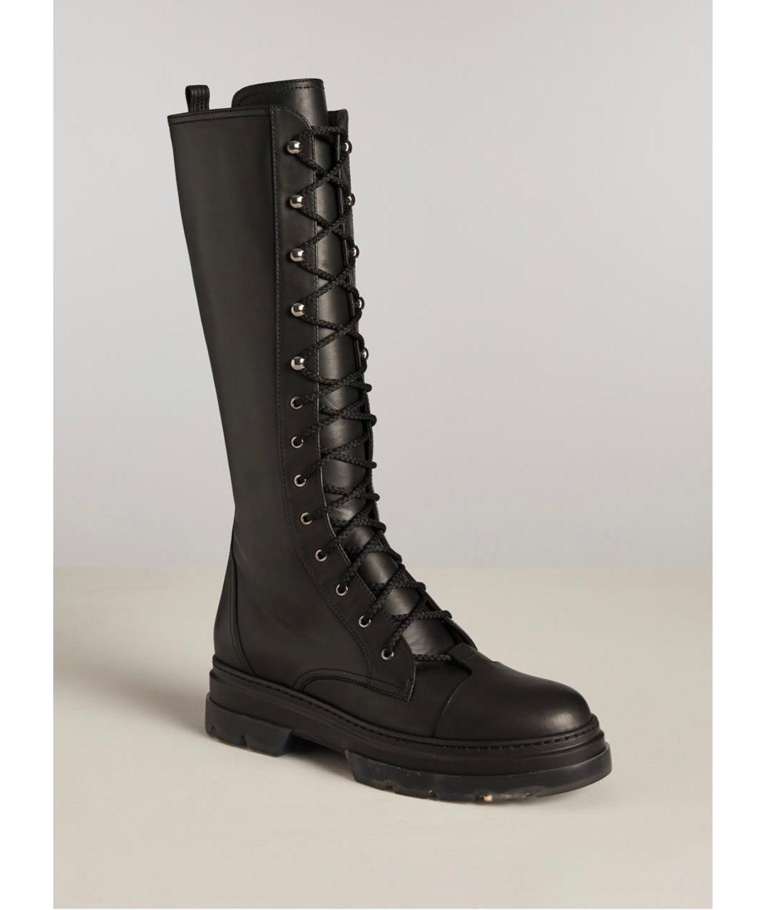 MAX MARA Черные кожаные сапоги, фото 2