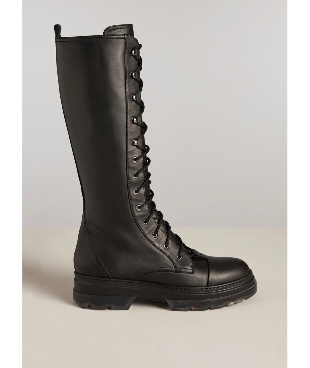 MAX MARA Черные кожаные сапоги, фото 8