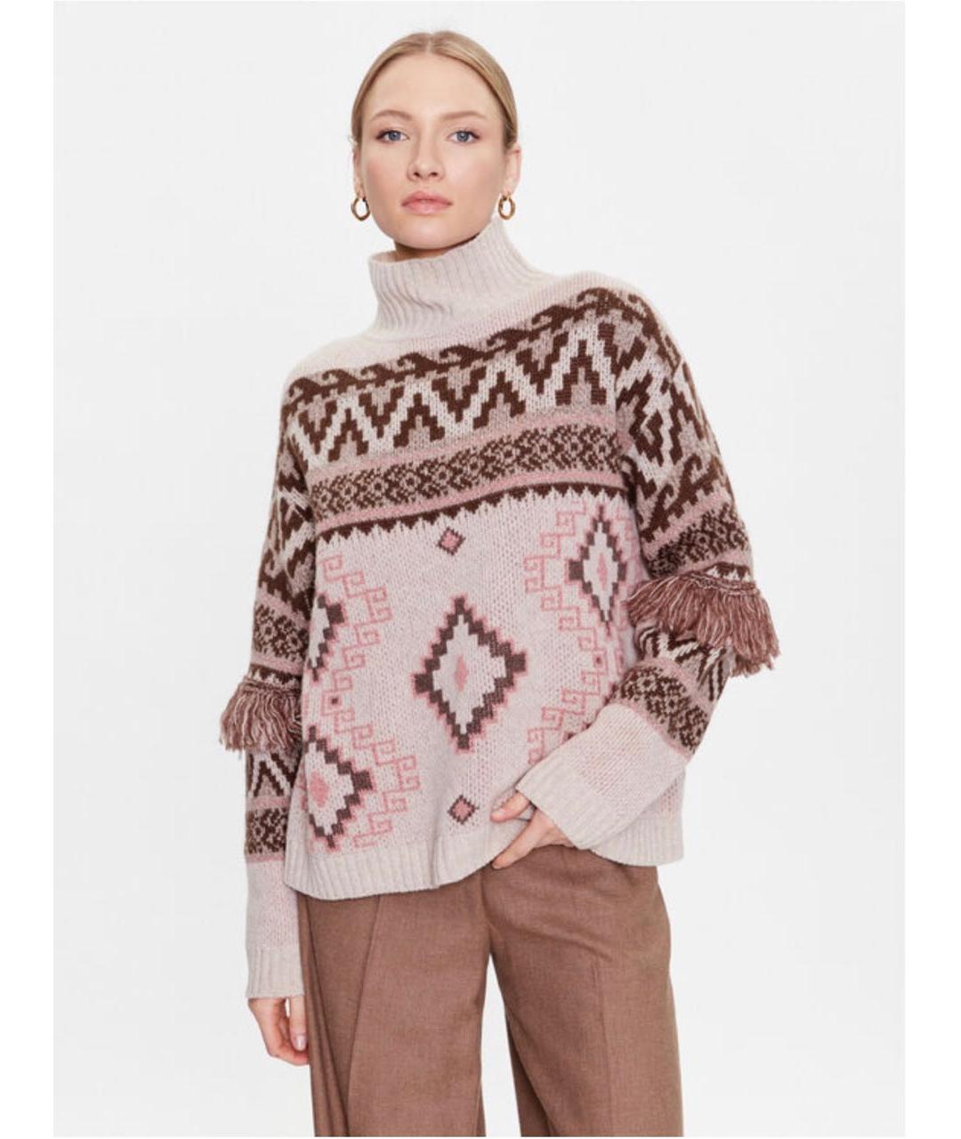 WEEKEND MAX MARA Бежевый шерстяной джемпер / свитер, фото 2