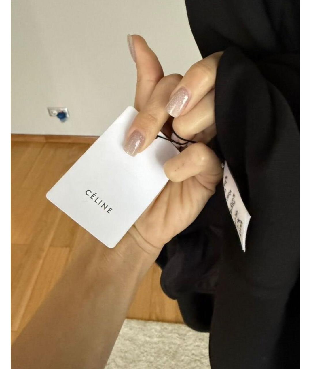 CELINE Черное шерстяное повседневное платье, фото 8