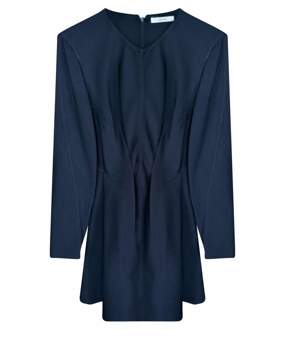 CELINE Черное шерстяное повседневное платье, фото 1