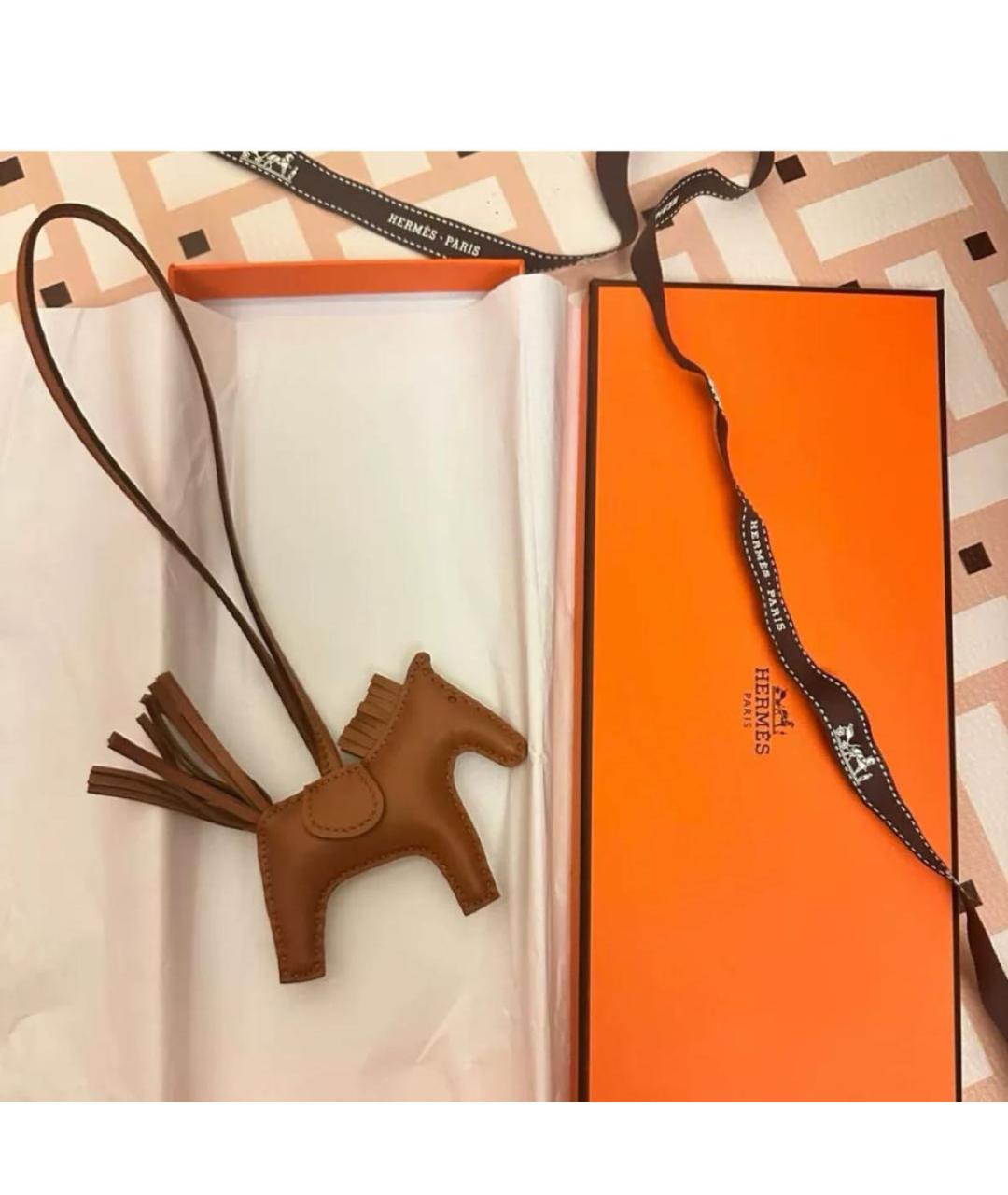 HERMES Коричневый брелок, фото 2
