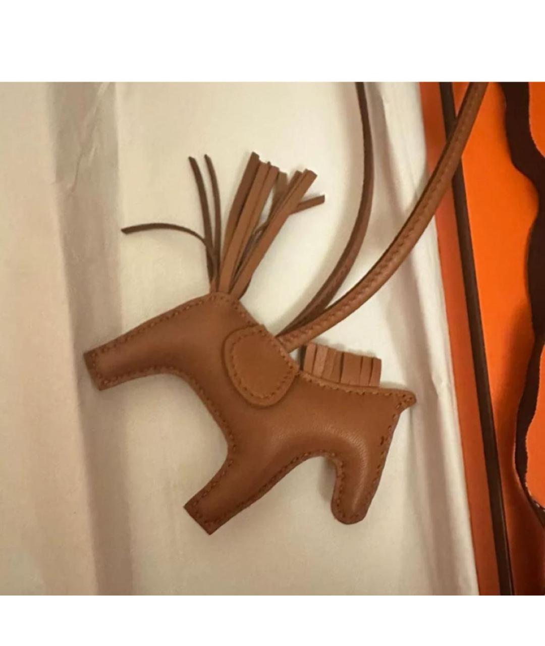 HERMES Коричневый брелок, фото 3