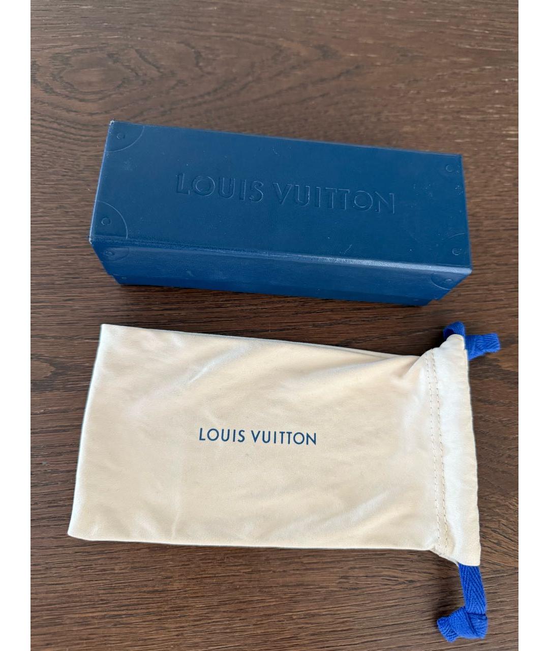 LOUIS VUITTON Голубые металлические солнцезащитные очки, фото 4