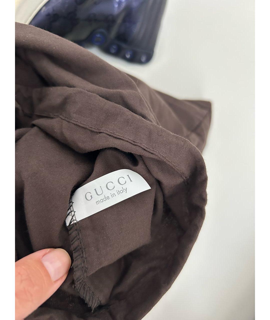 GUCCI Темно-синие кожаные высокие кроссовки / кеды, фото 6