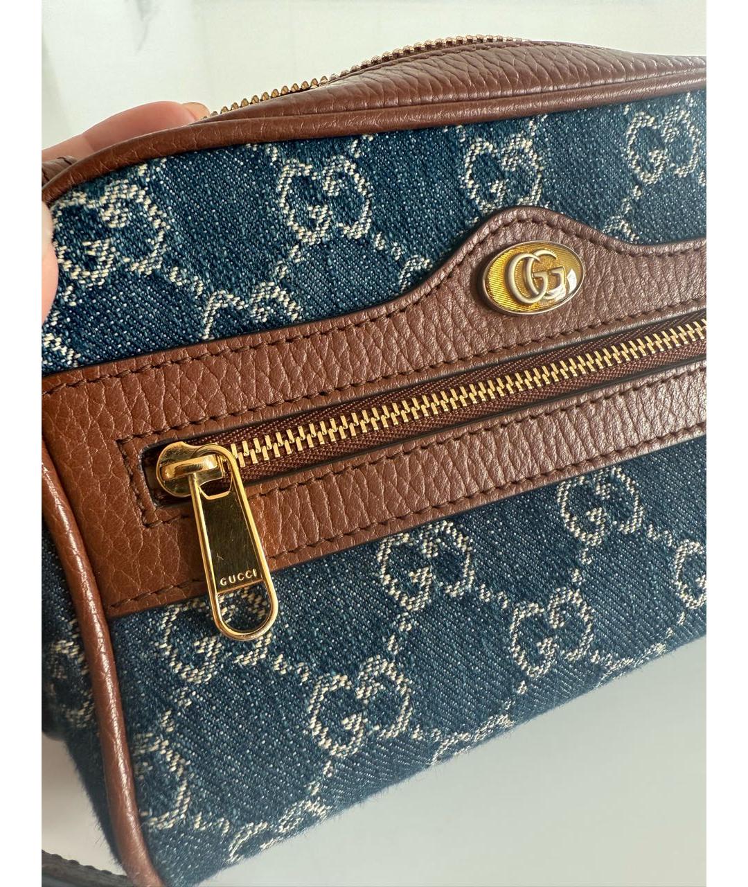 GUCCI Синяя тканевая сумка через плечо, фото 2