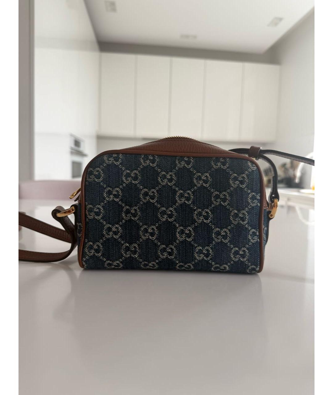 GUCCI Синяя тканевая сумка через плечо, фото 3