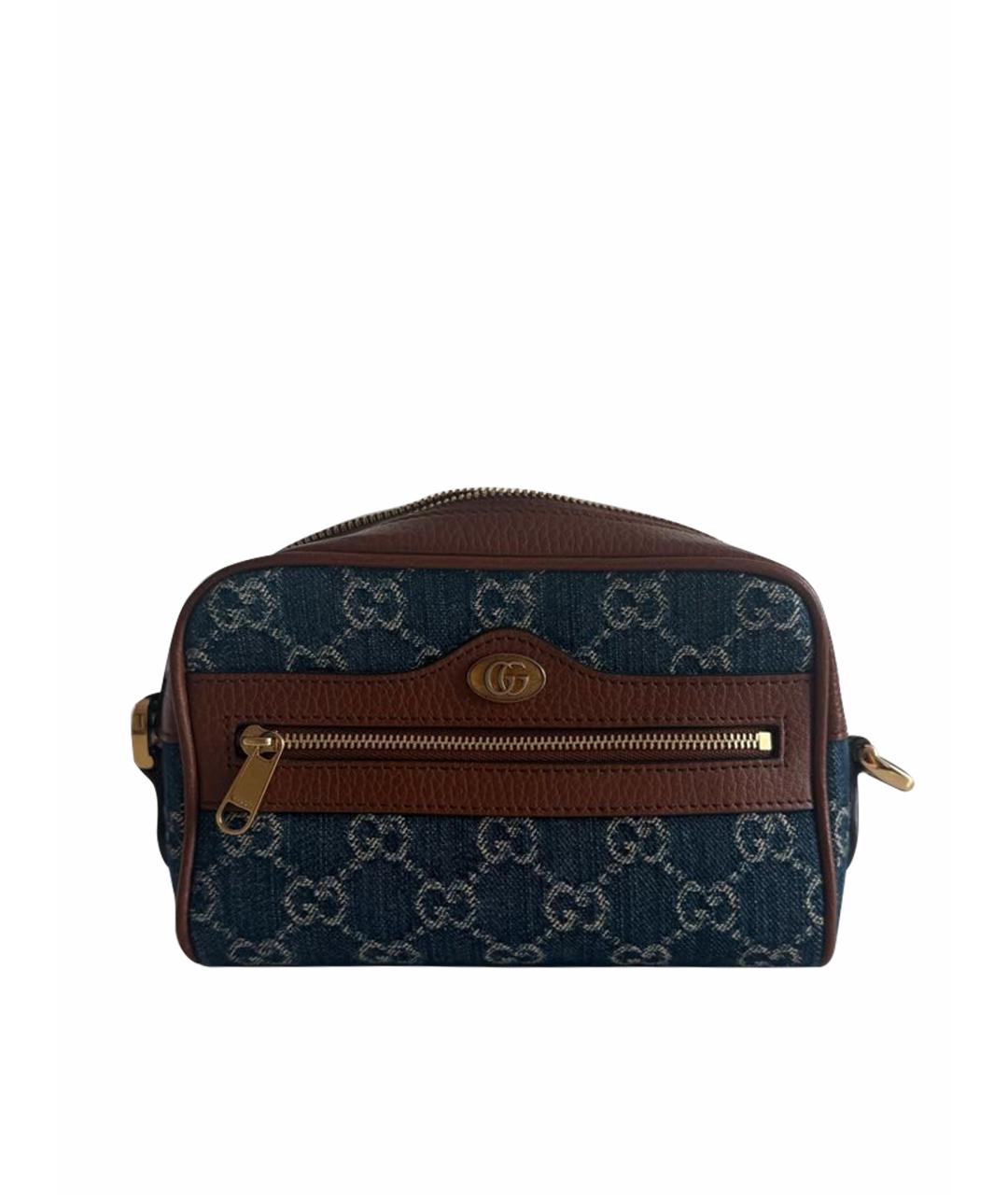 GUCCI Синяя тканевая сумка через плечо, фото 1