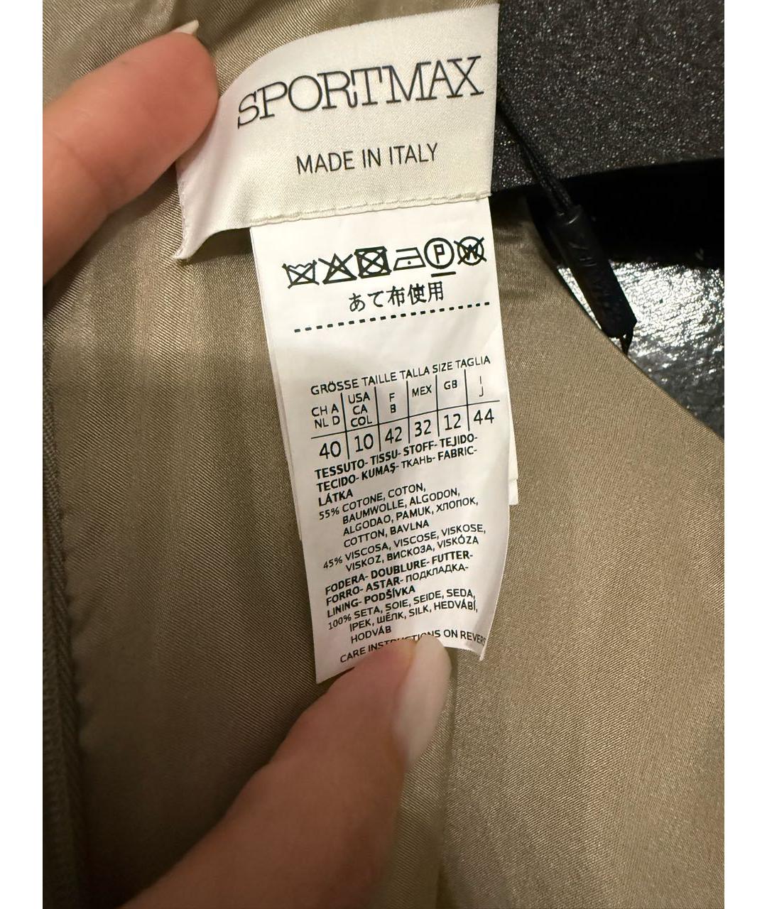 SPORTMAX Бежевое хлопковое повседневное платье, фото 4