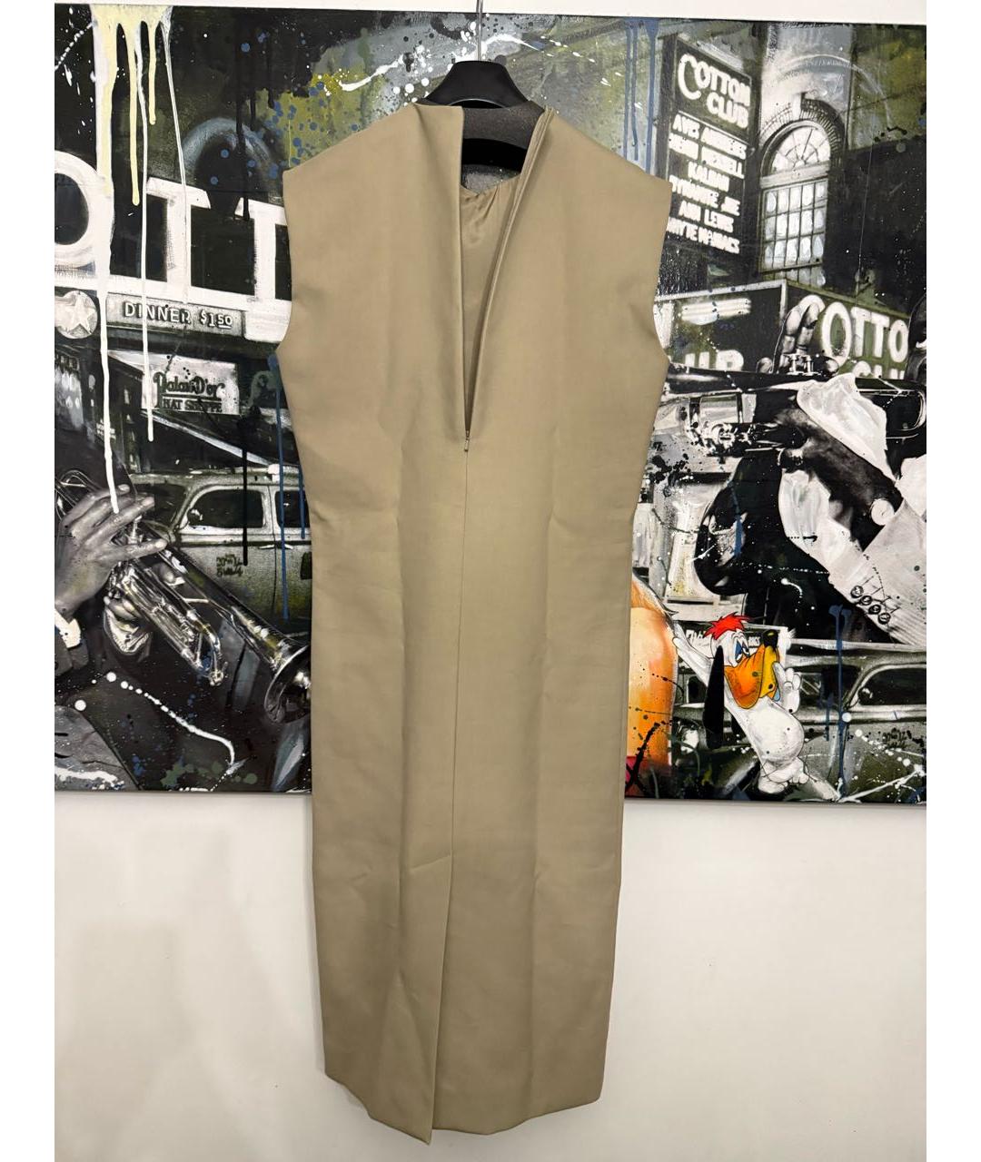 SPORTMAX Бежевое хлопковое повседневное платье, фото 3