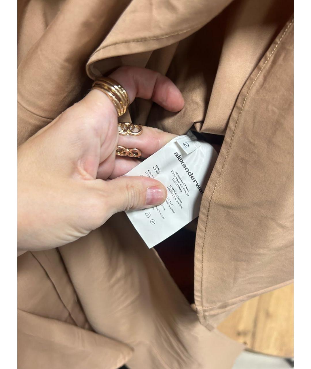 ALEXANDER WANG Бежевое хлопковое повседневное платье, фото 4