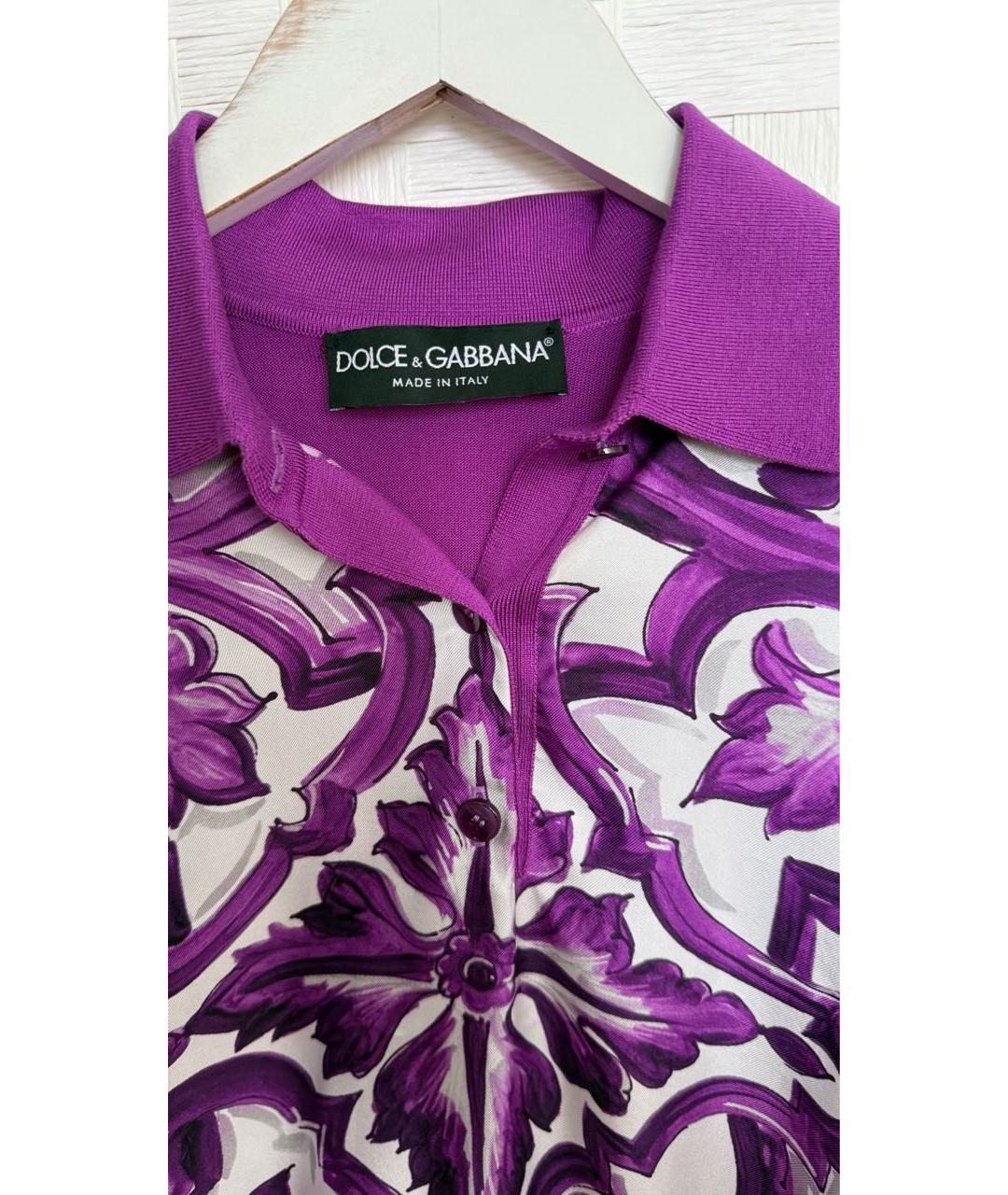 DOLCE&GABBANA Фиолетовая шелковая блузы, фото 4
