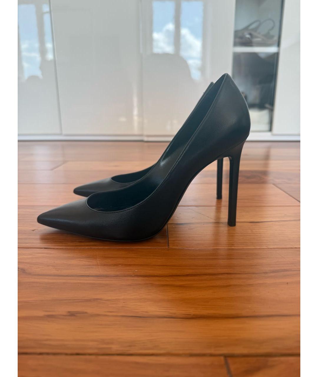 SAINT LAURENT Черные кожаные туфли, фото 5