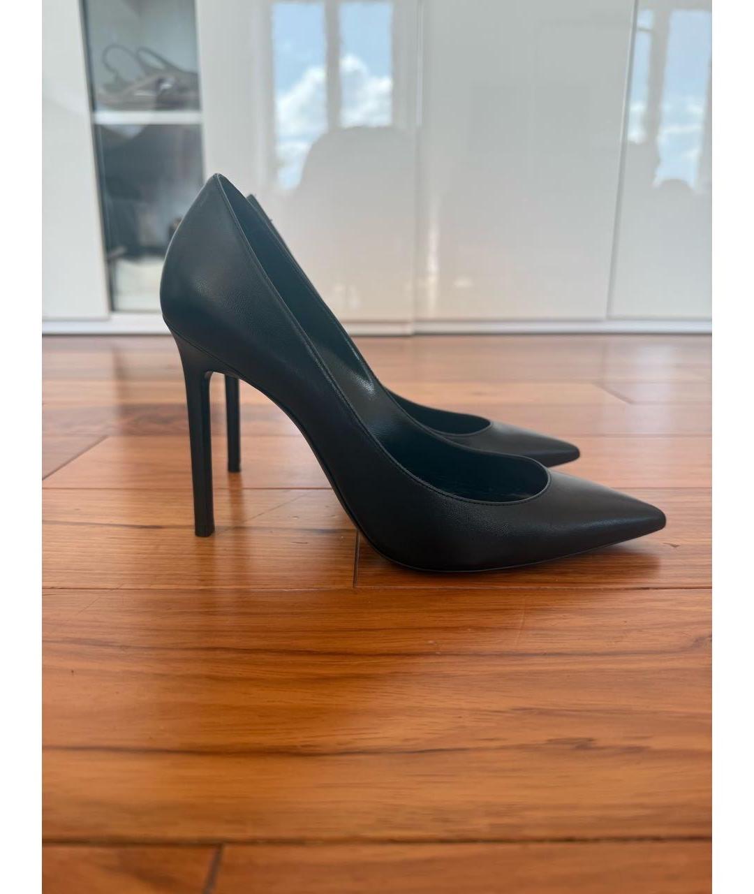 SAINT LAURENT Черные кожаные туфли, фото 6