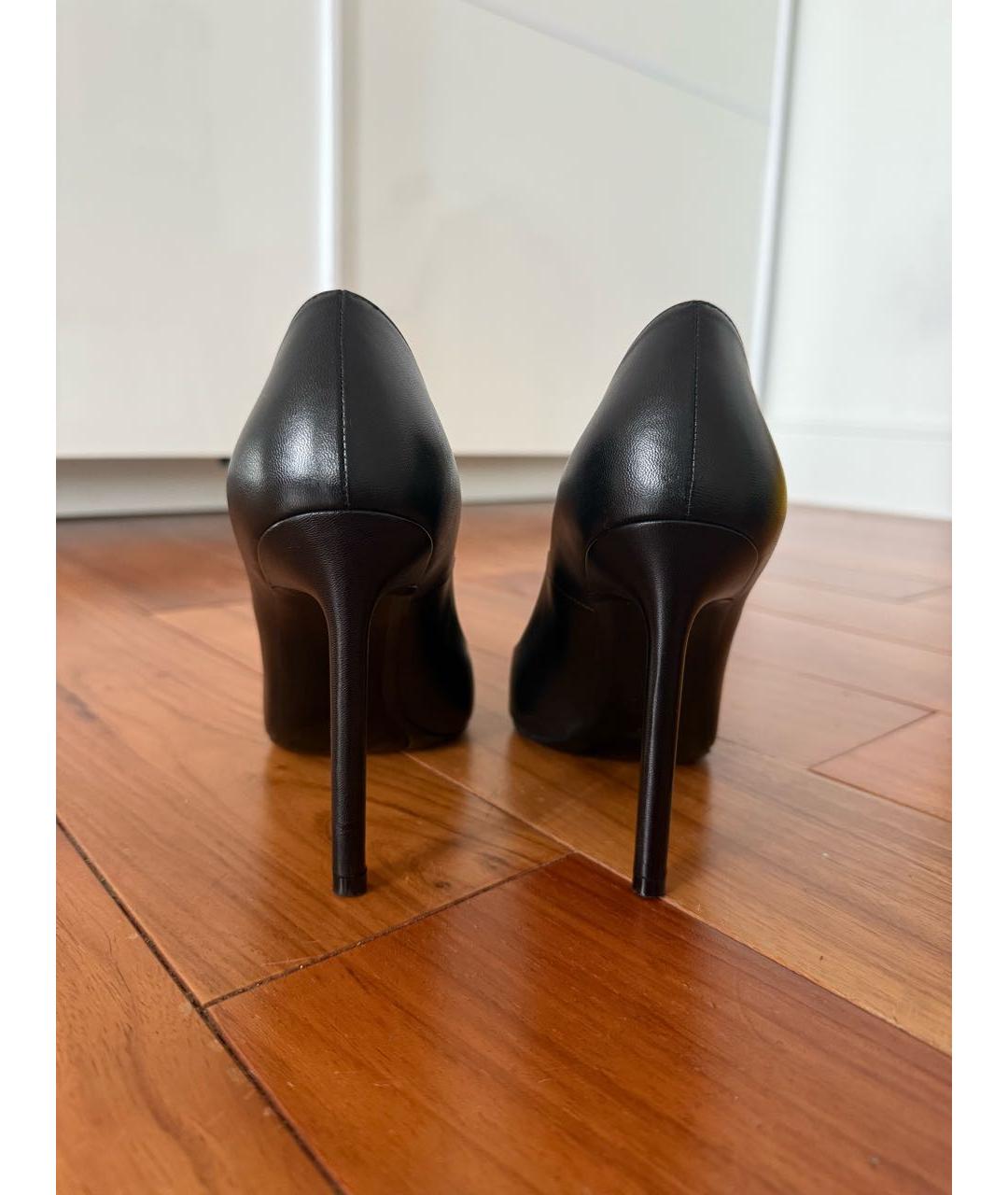SAINT LAURENT Черные кожаные туфли, фото 4