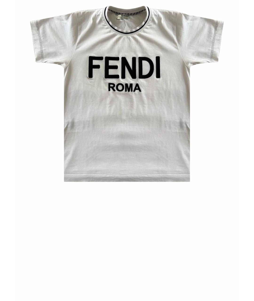 FENDI Белая хлопковая футболка, фото 1