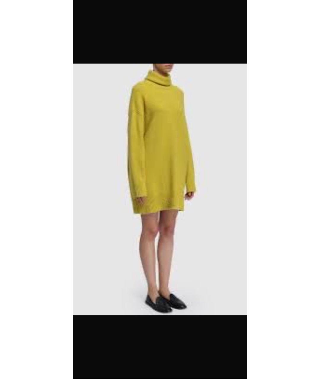 SPORTMAX Желтое шерстяное повседневное платье, фото 4