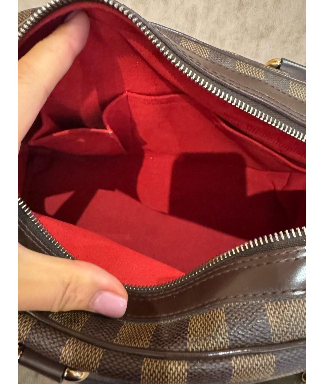 LOUIS VUITTON Коричневая кожаная сумка с короткими ручками, фото 4