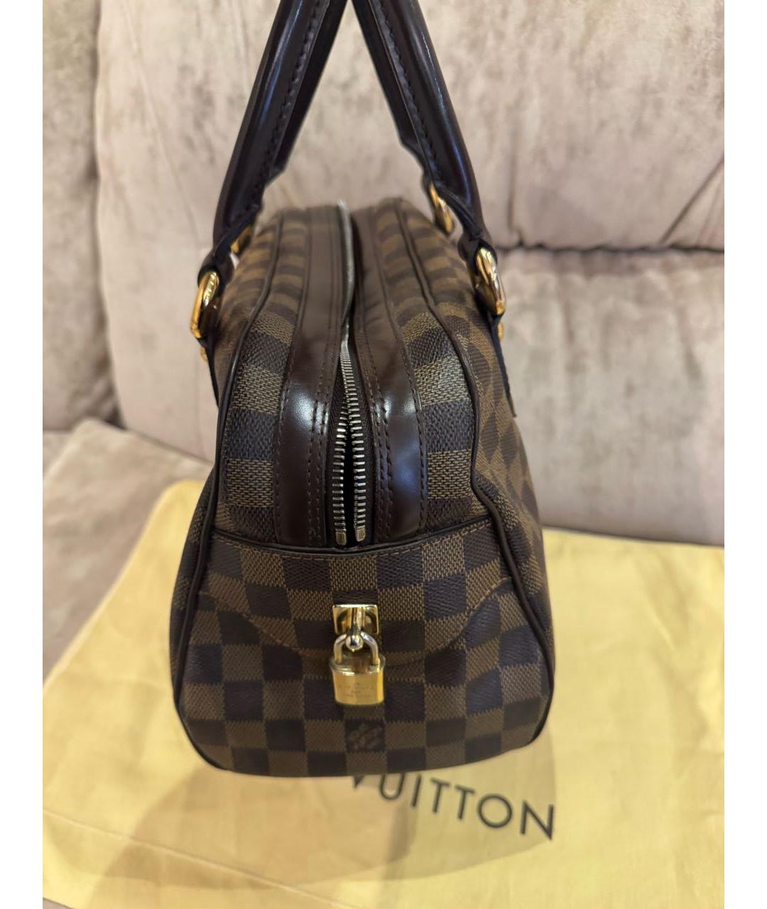 LOUIS VUITTON Коричневая кожаная сумка с короткими ручками, фото 2