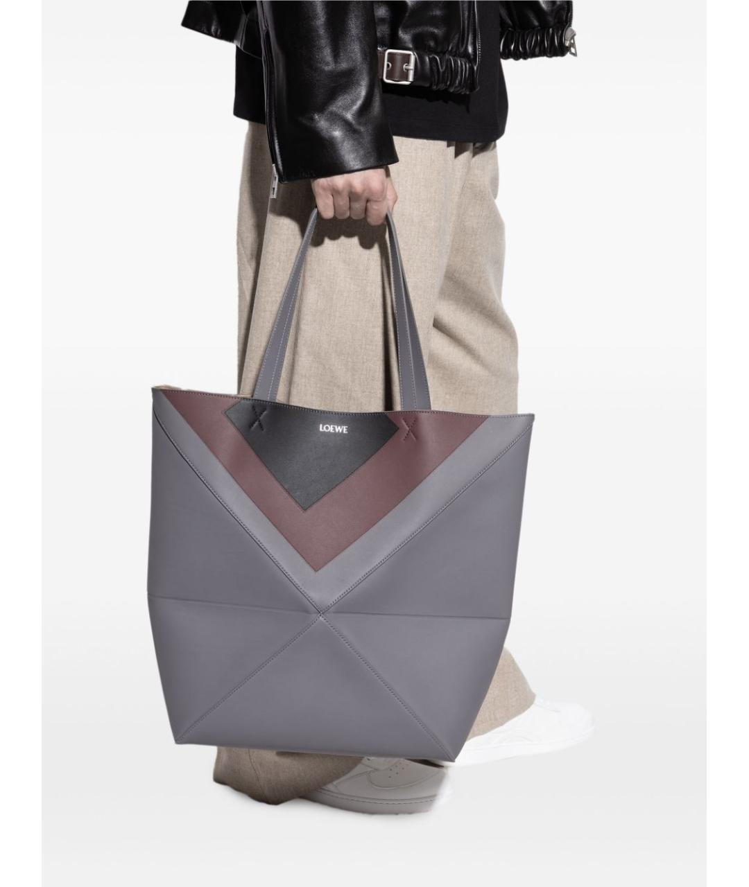 LOEWE Серая сумка тоут, фото 5