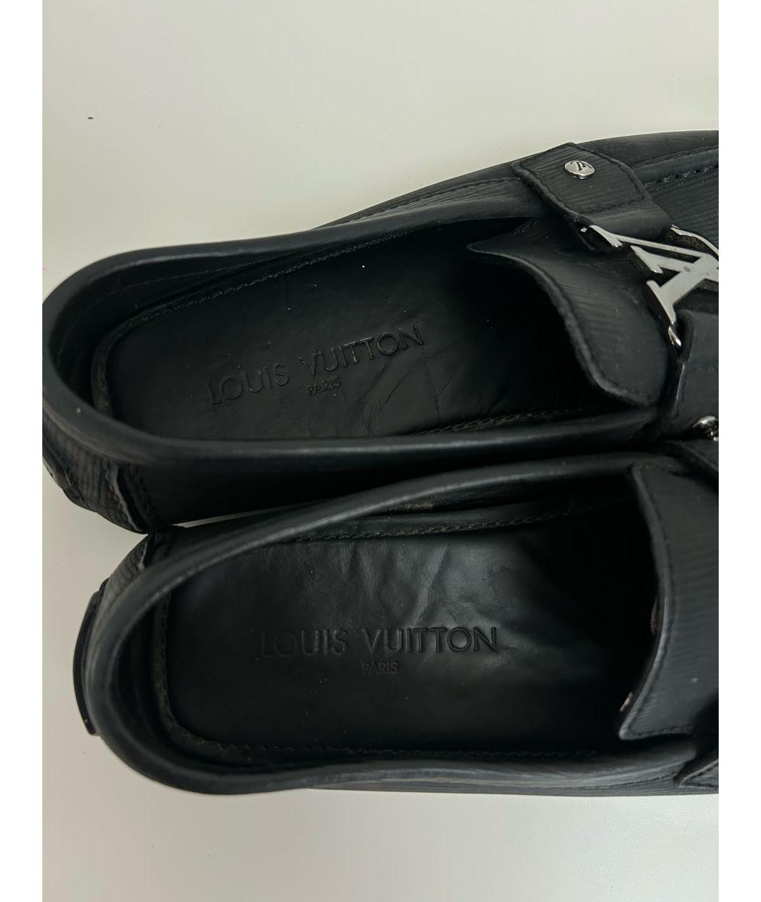 LOUIS VUITTON Черные кожаные мокасины, фото 2