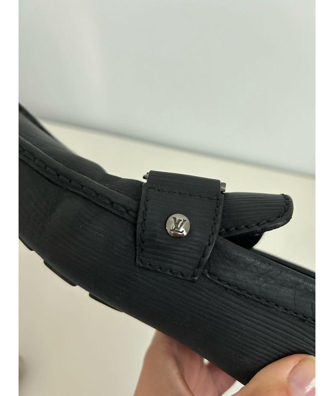 LOUIS VUITTON Черные кожаные мокасины, фото 4