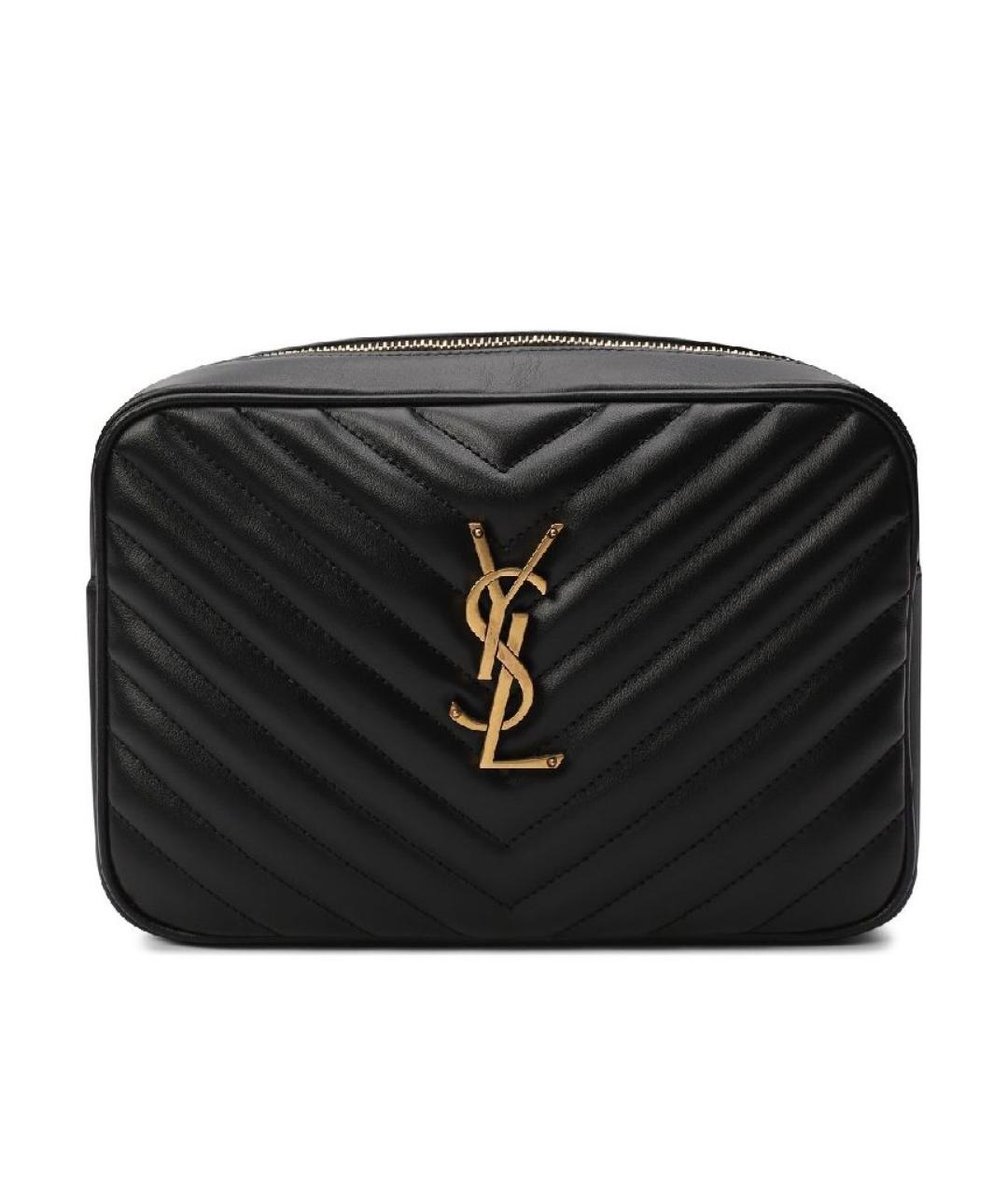 SAINT LAURENT Черная кожаная сумка через плечо, фото 2