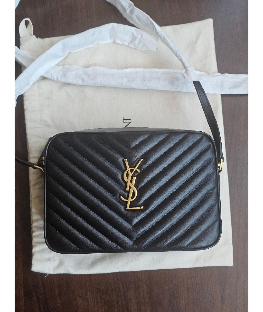 SAINT LAURENT Черная кожаная сумка через плечо, фото 5