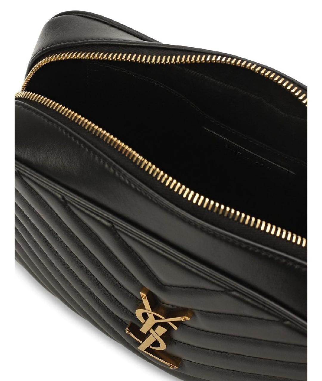 SAINT LAURENT Черная кожаная сумка через плечо, фото 4