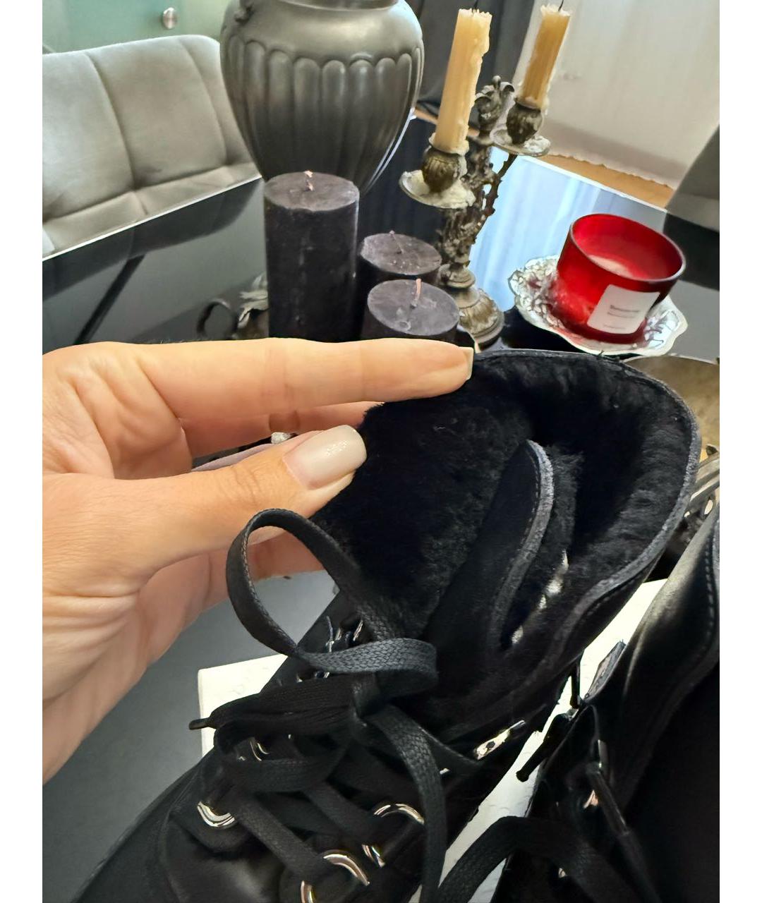 DOLCE&GABBANA Черные кожаные ботинки, фото 5