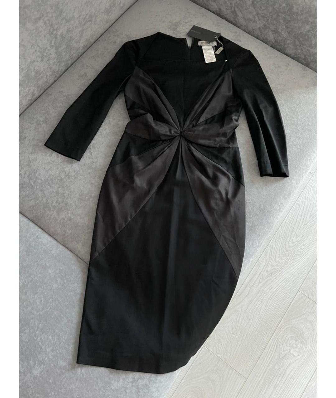 SPORTMAX Черное вискозное коктейльное платье, фото 9