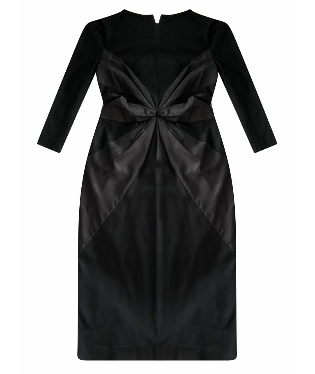 SPORTMAX Черное вискозное коктейльное платье, фото 1