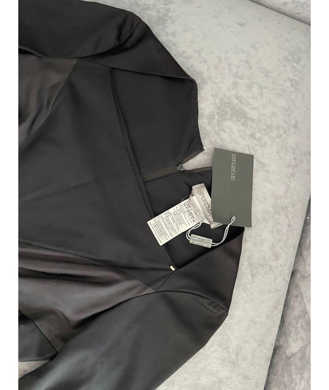SPORTMAX Черное вискозное коктейльное платье, фото 4