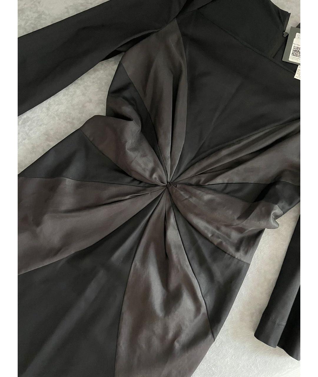 SPORTMAX Черное вискозное коктейльное платье, фото 8