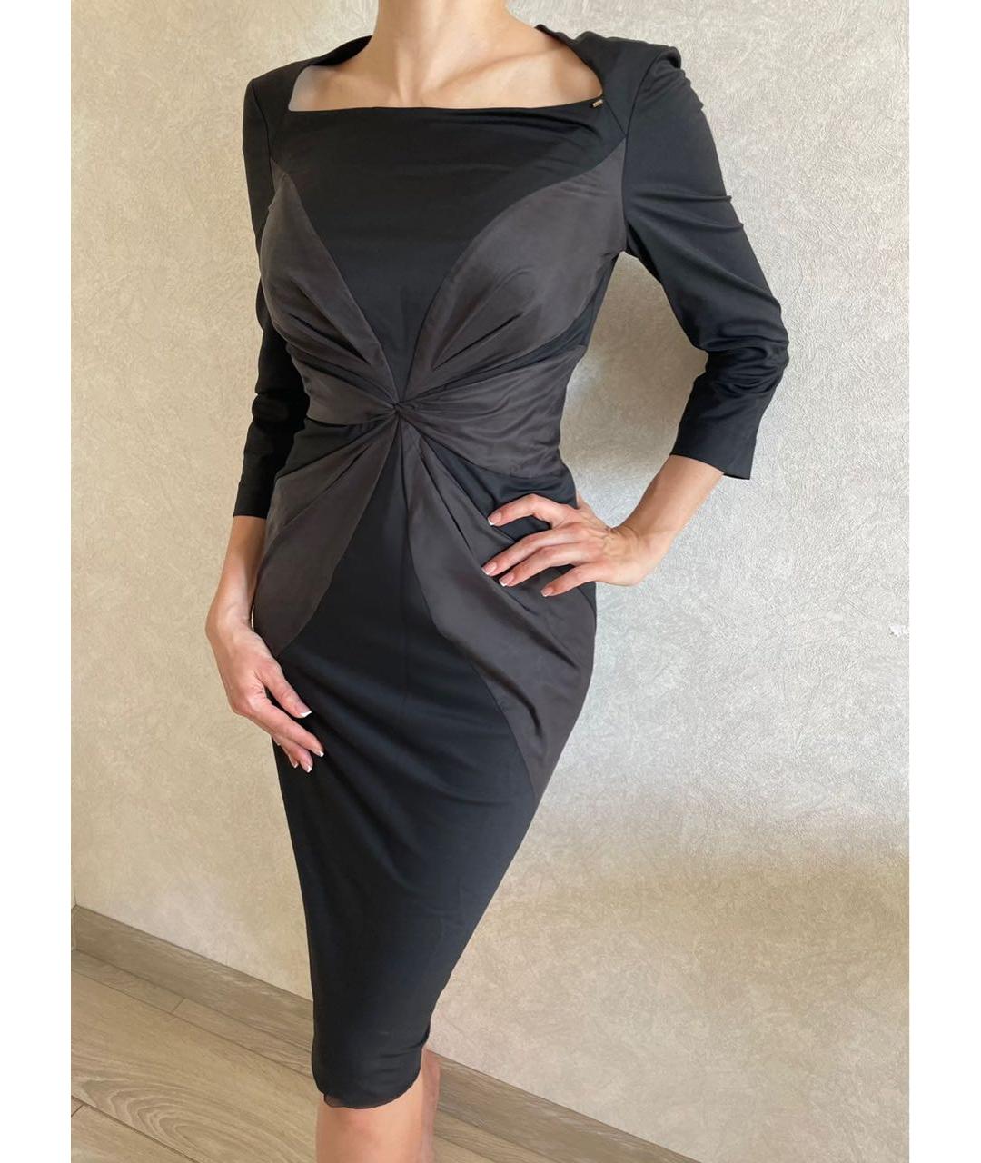 SPORTMAX Черное вискозное коктейльное платье, фото 2