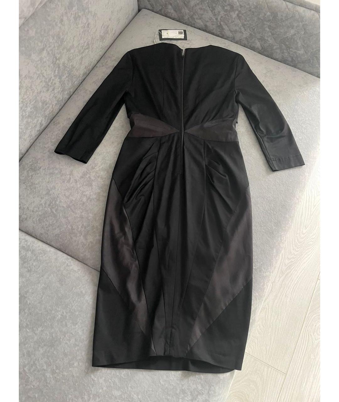 SPORTMAX Черное вискозное коктейльное платье, фото 3