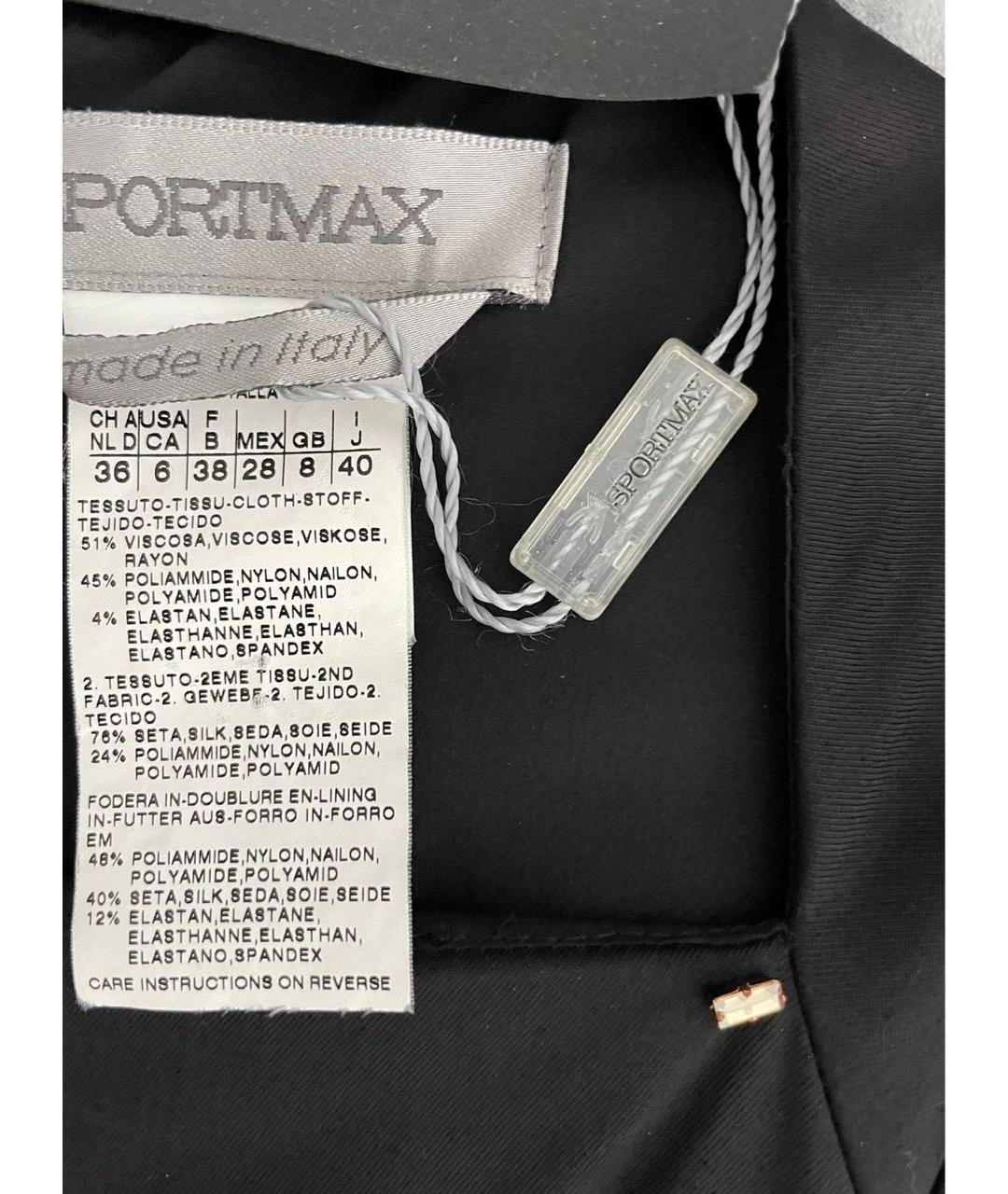 SPORTMAX Черное вискозное коктейльное платье, фото 6