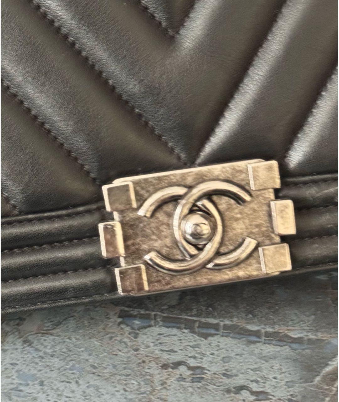 CHANEL Черная кожаная сумка через плечо, фото 4