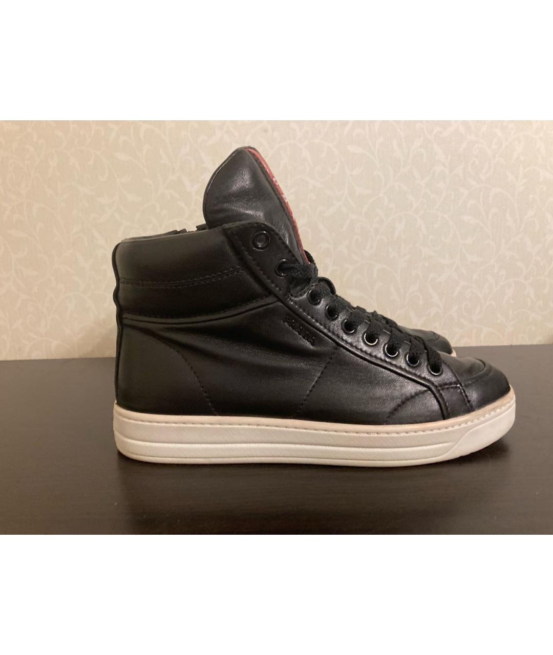 PRADA Черные кожаные кеды, фото 8